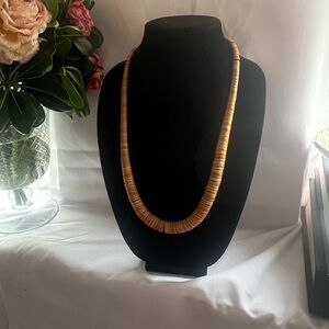 Vintage wood or nut carved necklace - 18 inches